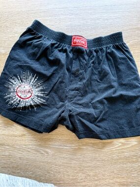 Coca Cola Black Men's Boxer Shorts with Red Logo Patch